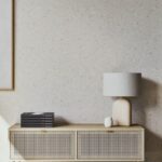 Mobile TV Maisons du Monde Solstice in legno chiaro e rattan in soggiorno