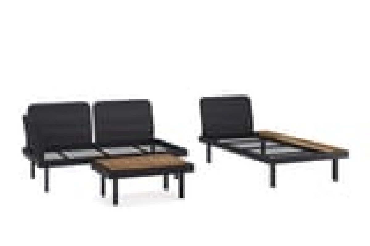 Moduli del set IKEA REVSKÄR disposti separati con tavolino basso