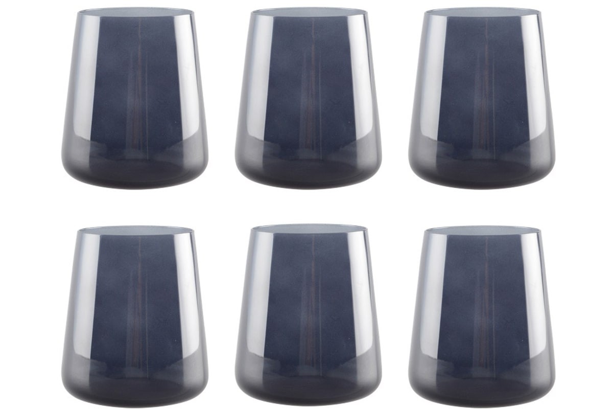 Set di 6 bicchieri da acqua neri Maisons du Monde in vetro scuro
