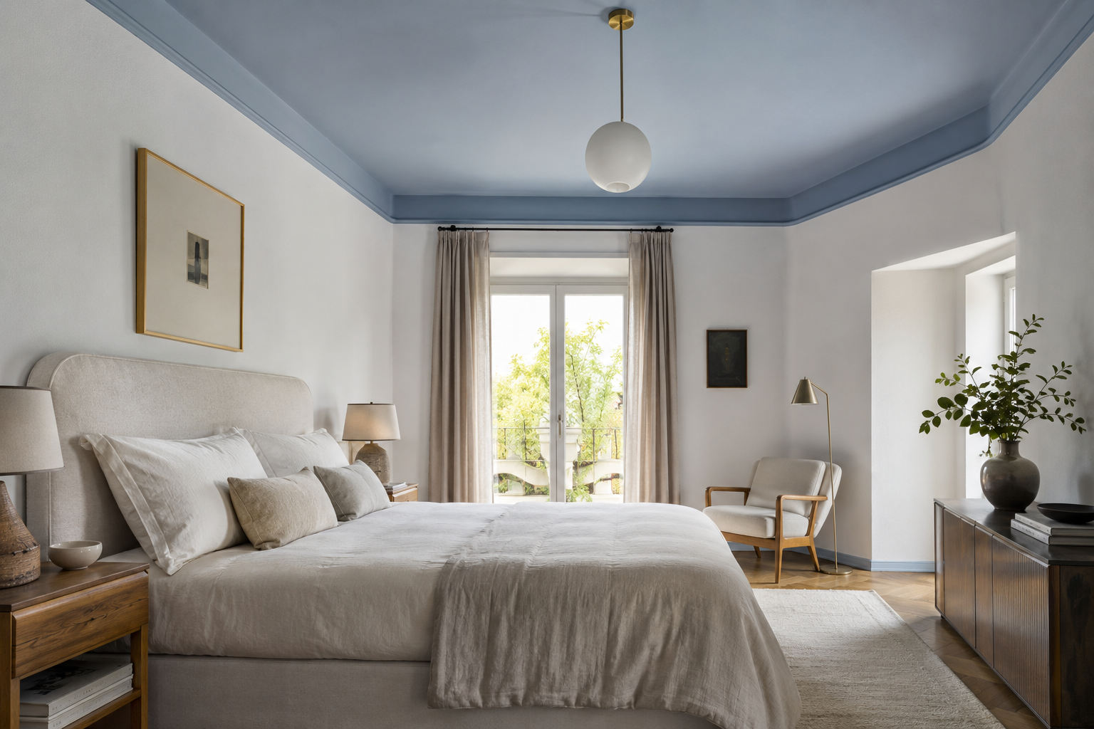 Soffitto colorato in camera e soggiorno: la tendenza 2026 che cambia la stanza senza nuovi mobili