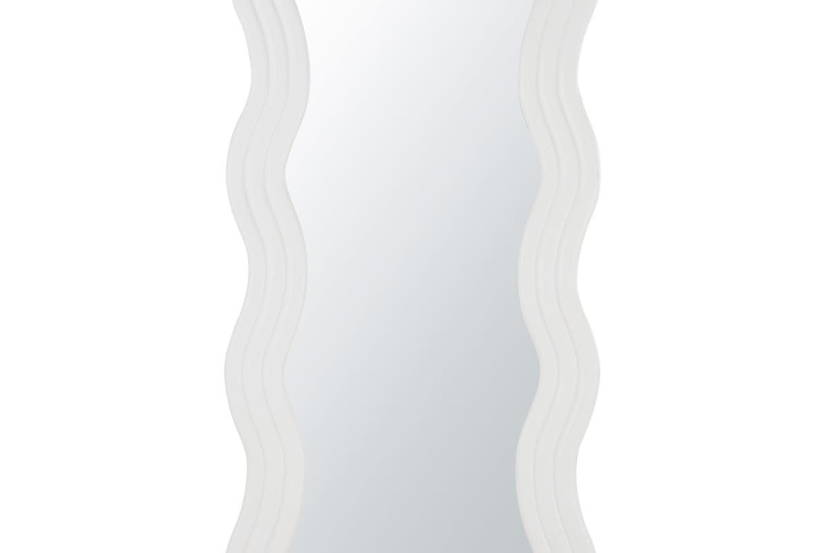 Specchio DABINA bianco ondulato su fondo chiaro