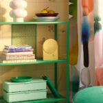 Scaffale BAGGEBO verde vivo IKEA in un ambiente arredato
