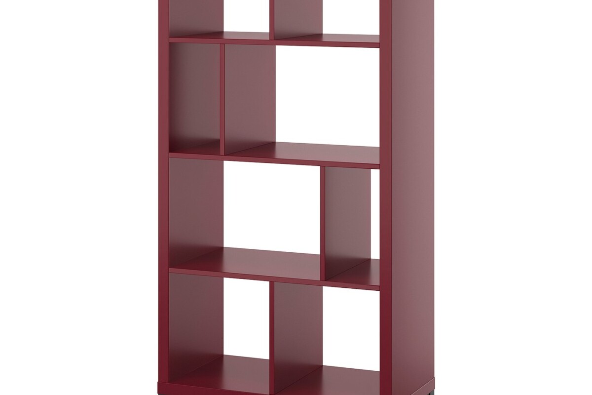 KALLAX marrone rosso con struttura verticale e base nera