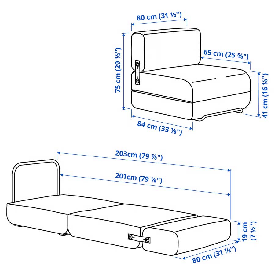 poltrona letto IKEA PS 2026 misure