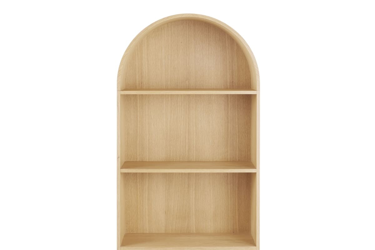 Parte superiore ad arco della libreria CANOPY in rovere