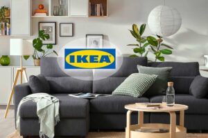 Divano ESKILSTUNA antracite con schienale alto e chaise longue