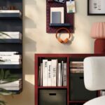 Pannello IKEA SKÅDIS double face con sette accessori per organizzare la scrivania