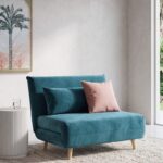Poltrona letto NIO Maisons du Monde in velluto blu petrolio