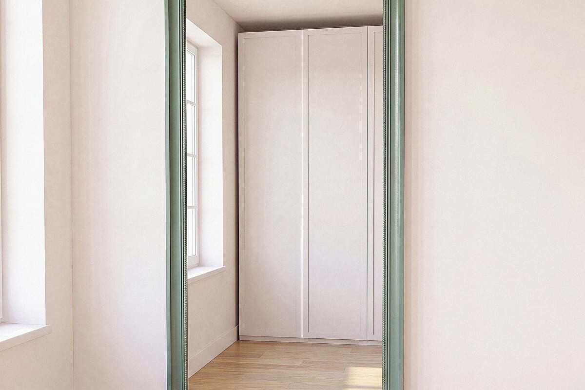 Specchio rettangolare Honorine verde oliva alto 180 centimetri