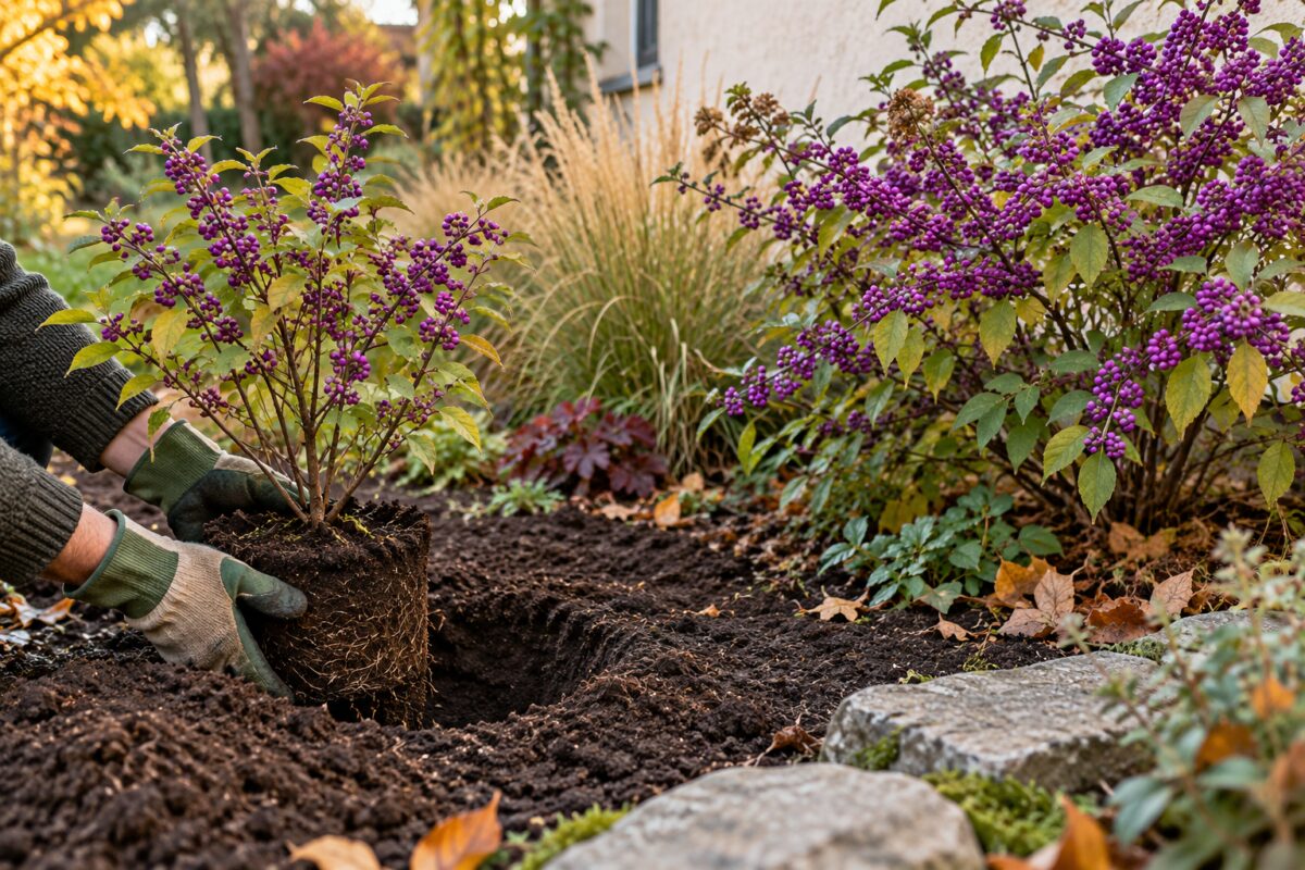 Messa a dimora di una seconda Callicarpa vicino a un arbusto con bacche viola