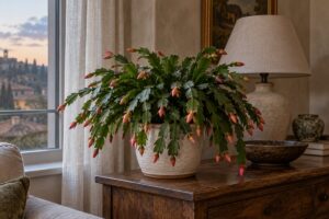 Il cactus di Natale prepara i boccioli adesso: troppa luce serale può fermare la fioritura