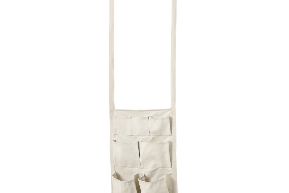 Attaccapanni per porta KOMPISHÄNG beige con tasche e ganci