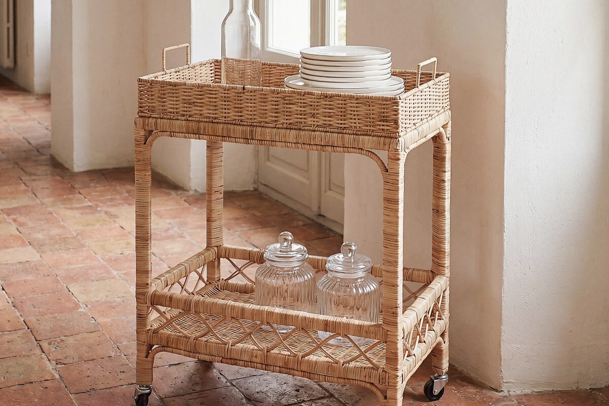Carrello Odette di Maisons du Monde con due ripiani e ruote