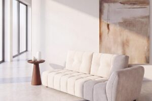 Seduti composti o distesi? Il nuovo divano ROBIN di Maisons du Monde regola la profondità