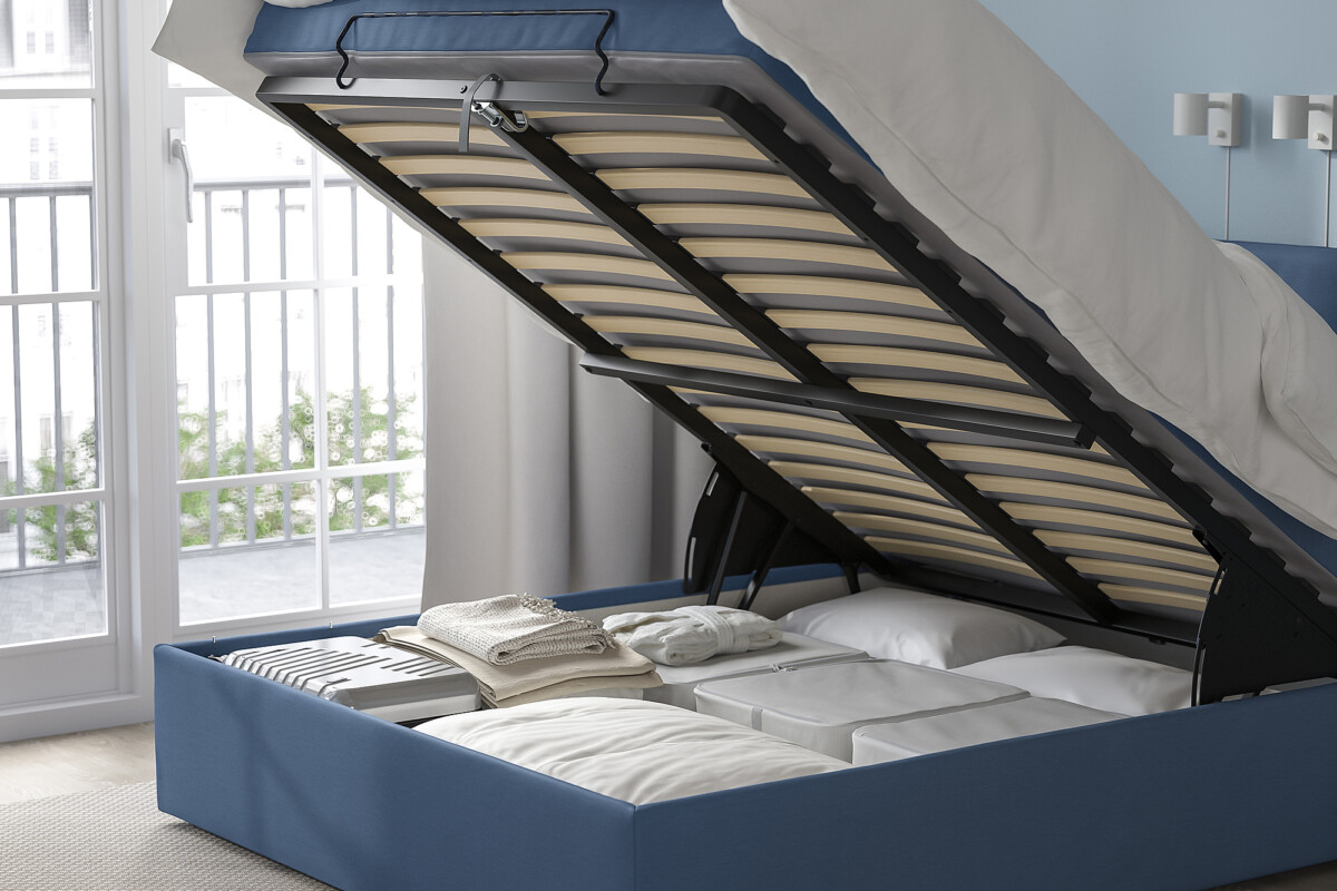 Base sollevata del letto BLÅFJÄLLET con contenitore accessibile